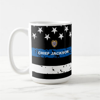 Thin Blue Line Flag Police Officer Coffee Mug