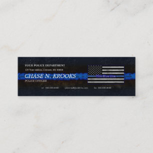Thin Blue Line Flag Police Officer Mini Business Card