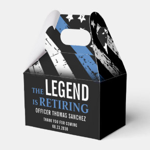Thin Blue Line Flag Police Retirement Party Favour Box