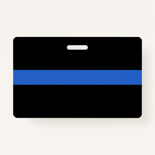 Thin Blue Line Flag police solidarity symbol usa a ID Badge