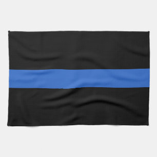 Thin Blue Line Flag police solidarity symbol usa a Tea Towel