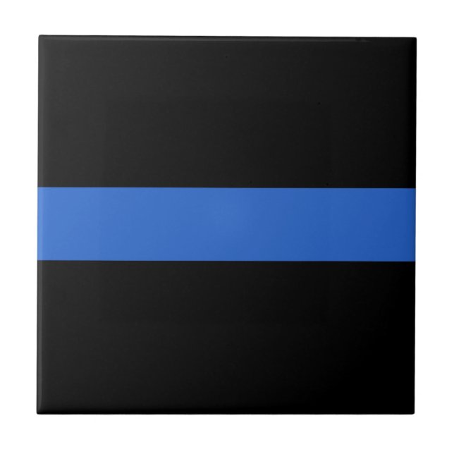 Thin Blue Line Flag police solidarity symbol usa a Tile (Front)