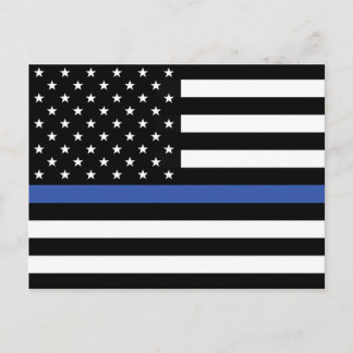 THIN BLUE LINE FLAG POSTCARD