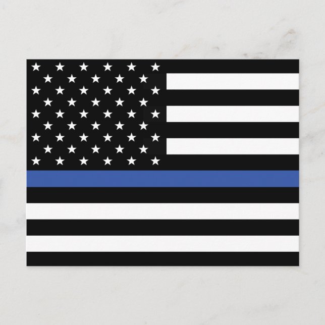 THIN BLUE LINE FLAG POSTCARD (Front)