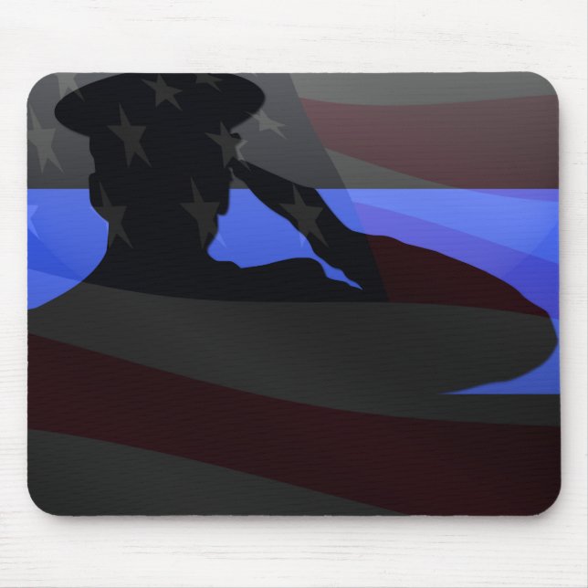 Thin Blue Line - Flag Salute Mouse Mat (Front)
