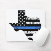 Thin blue line flag Texas Mouse Mat (With Mouse)