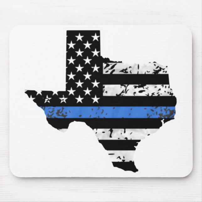 Thin blue line flag Texas Mouse Mat (Front)