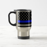 Thin Blue Line Flag Travel Mug