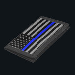 Thin Blue Line Flag Trifold Black Nylon Wallet<br><div class="desc">Thin Blue Line Flag Trifold Black Nylon Wallet</div>