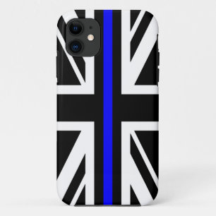 Thin Blue Line Flag united kingdom police cop symb iPhone 11 Case
