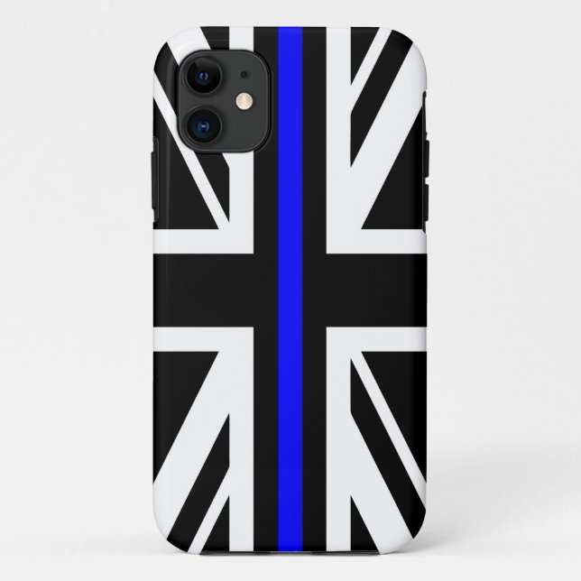 Thin Blue Line Flag united kingdom police cop symb Case-Mate iPhone Case (Back)