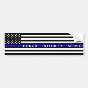 Thin Blue Line Flag (United States) Bumper Sticker