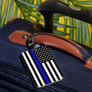 Thin Blue Line Flag (United States) Luggage Tag
