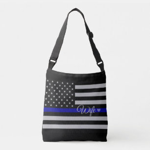 Thin Blue Line Flag Wife Crossbody Bag