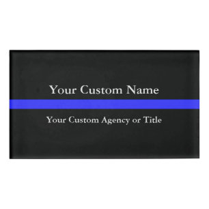 Thin Blue Line Flat Blue Name Tag