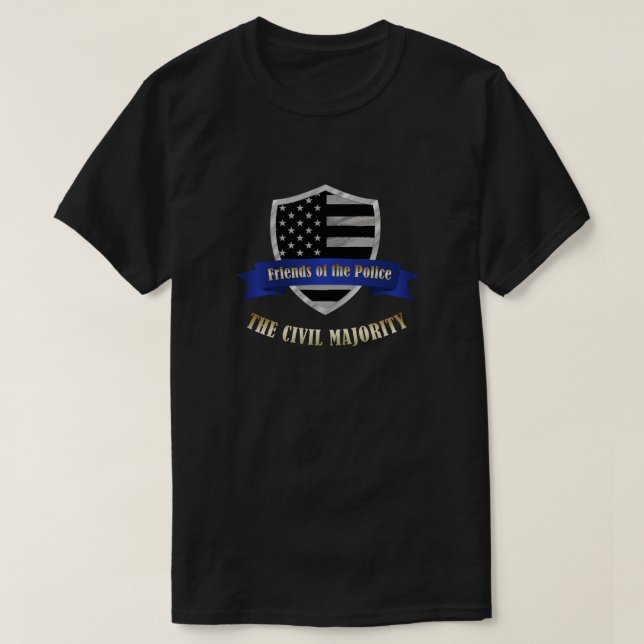 Thin Blue Line Friends of Police Civil Majority T-Shirt (Design Front)