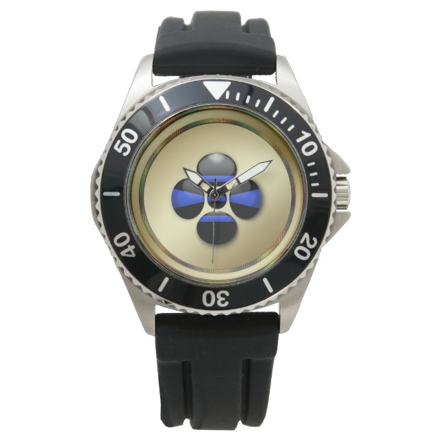 Thin Blue Line Gold Coin Watch (Front)