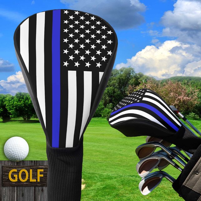 Thin Blue Line & Golf USA flag / Clubs Golf Head Cover (Creator Uploaded)