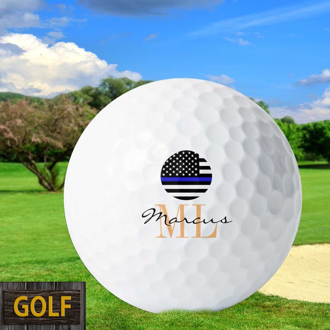 Thin Blue Line & Golf USA Monogrammed police Balls (Creator Uploaded)