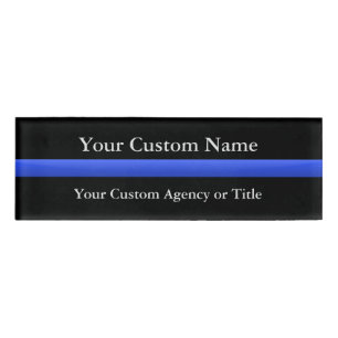 Thin Blue Line Gradient Name Tag
