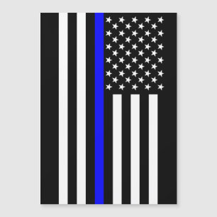 Thin Blue Line Graphic on a US Flag