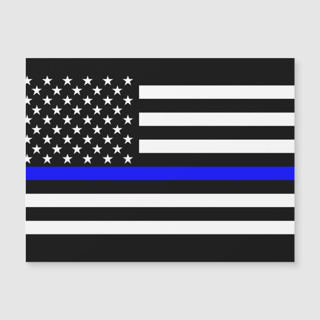 Thin Blue Line Graphic on a US Flag (Front)