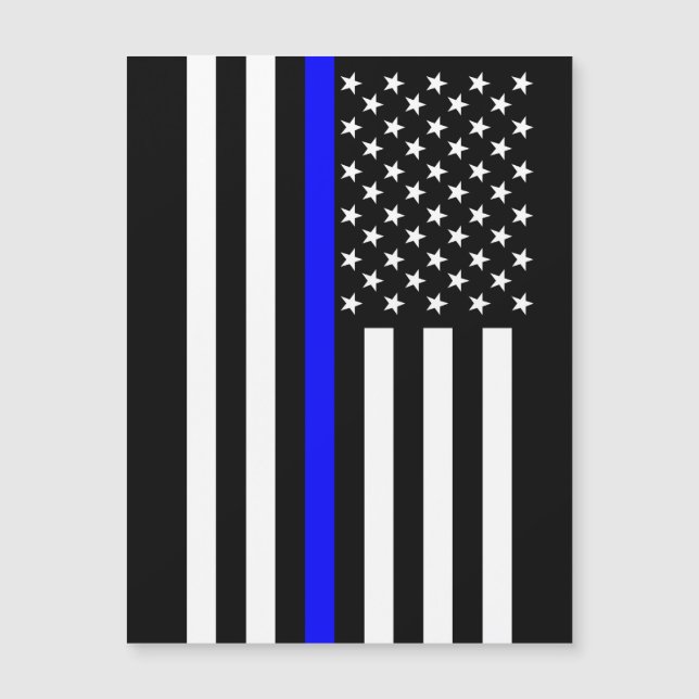 Thin Blue Line Graphic on a US Flag (Front)