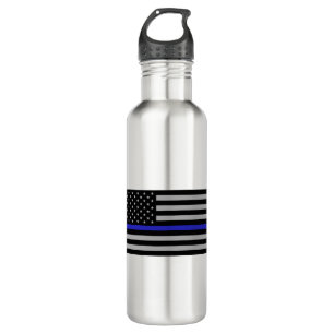 Thin Blue Line Gray Full Print 710 Ml Water Bottle