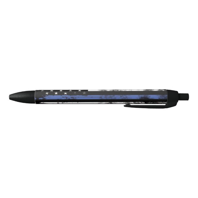Thin Blue Line Grunge Flag Law Enforcement Pen (Bottom)