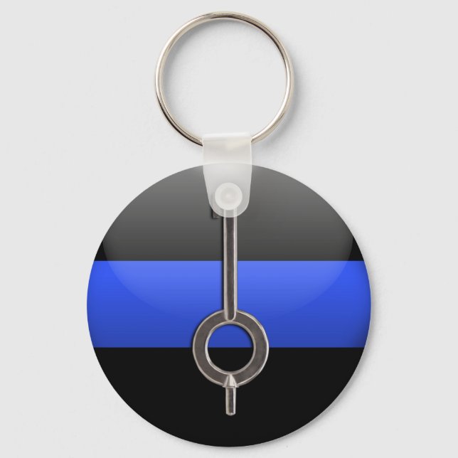 Thin Blue Line Handcuff Key Key Ring (Front)