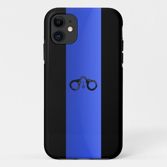 Thin Blue Line & Handcuffs Case-Mate iPhone Case (Back)