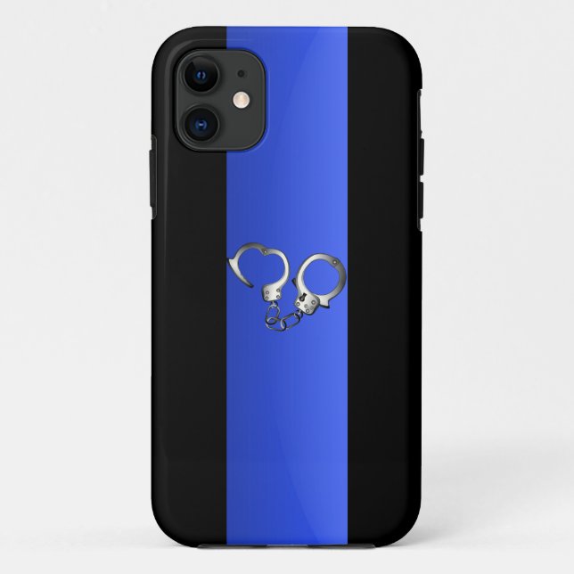Thin Blue Line & Handcuffs Case-Mate iPhone Case (Back)