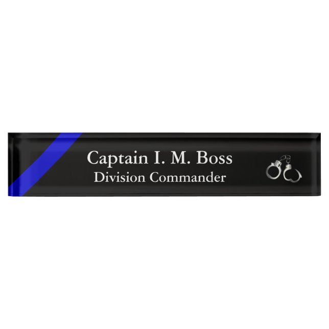 Thin Blue Line - Handcuffs Nameplate (Front)