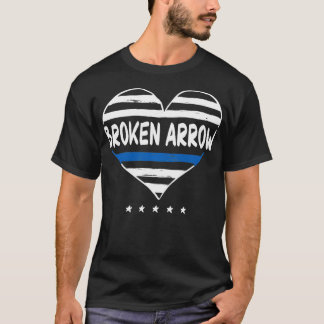 Thin Blue Line Heart Broken Arrow Police Officer O T-Shirt