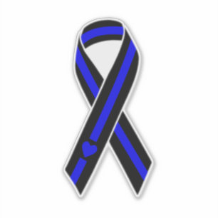 Thin Blue Line Heart Ribbon