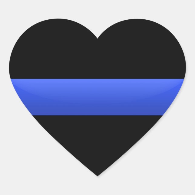 Thin Blue Line Heart Sticker (Front)