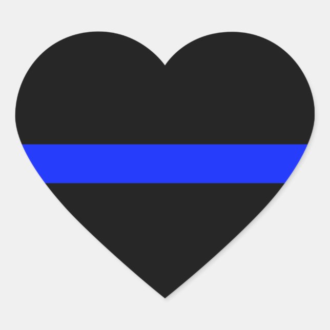 Thin Blue Line Heart Sticker (Set of 20) (Front)