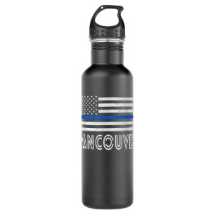 Thin Blue Line Heart Vancouver Police Officer Amer 710 Ml Water Bottle