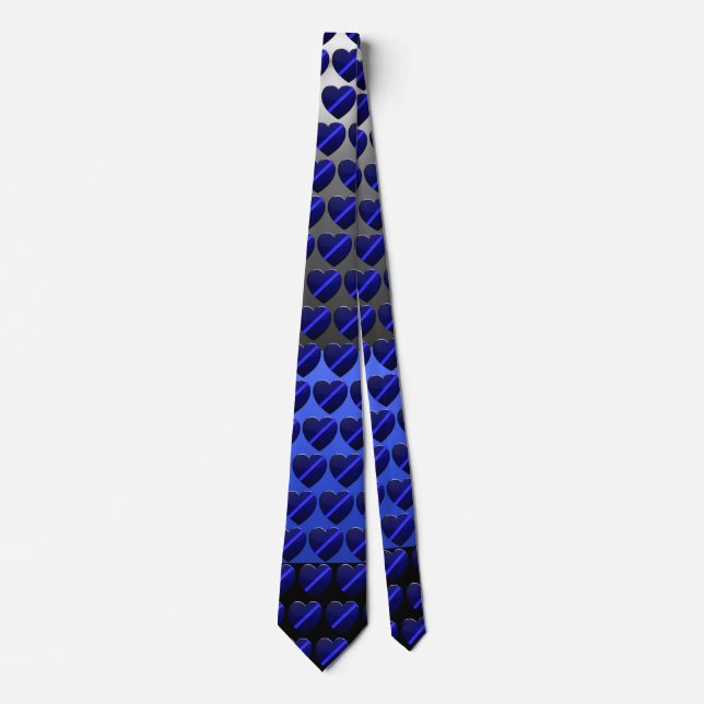 Thin Blue Line Hearts Tie (Front)