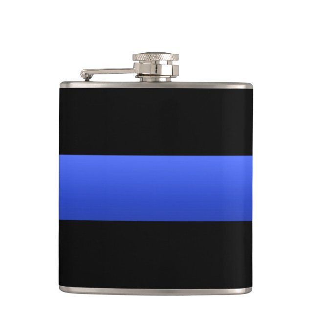 Thin Blue Line Hip Flask (Front)