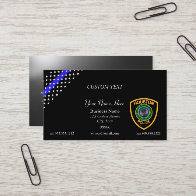 Thin Blue Line Houston Business Card (Front/Back In Situ)
