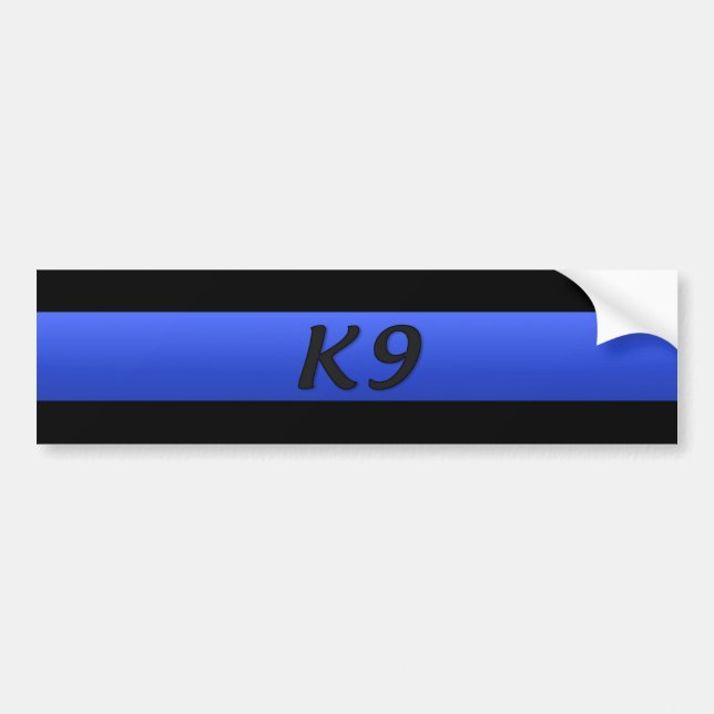 Thin Blue Line & K9 Bumper Sticker (Front)
