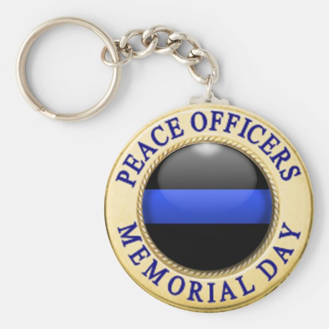 Thin Blue Line Key Ring (Front)