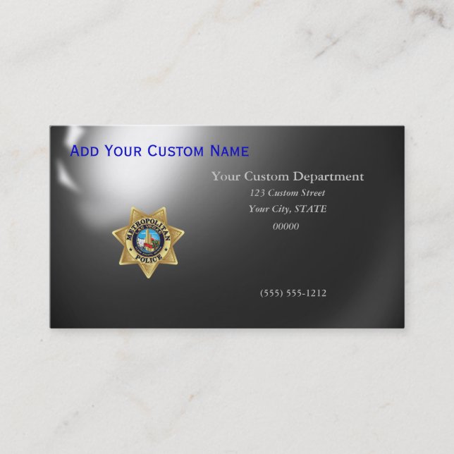 Thin Blue Line Las Vegas PD Badge Business Card (Front)