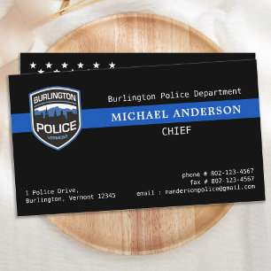 Thin Blue Line Law Enforcement Custom Logo Police Business Card