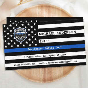 Thin Blue Line Law Enforcement Logo Custom Police Business Card
