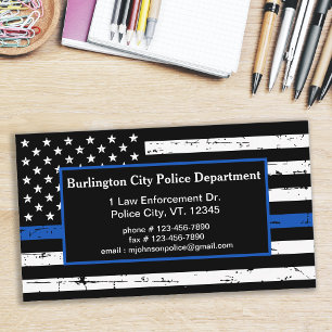 Thin Blue Line Law Enforcement Police Department Business Card