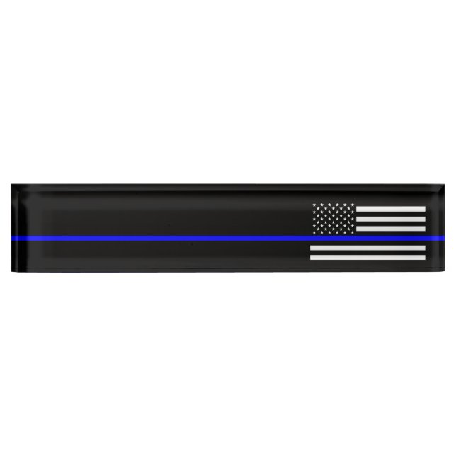 Thin Blue Line - Law Enforcement Police Flag Nameplate (Front)