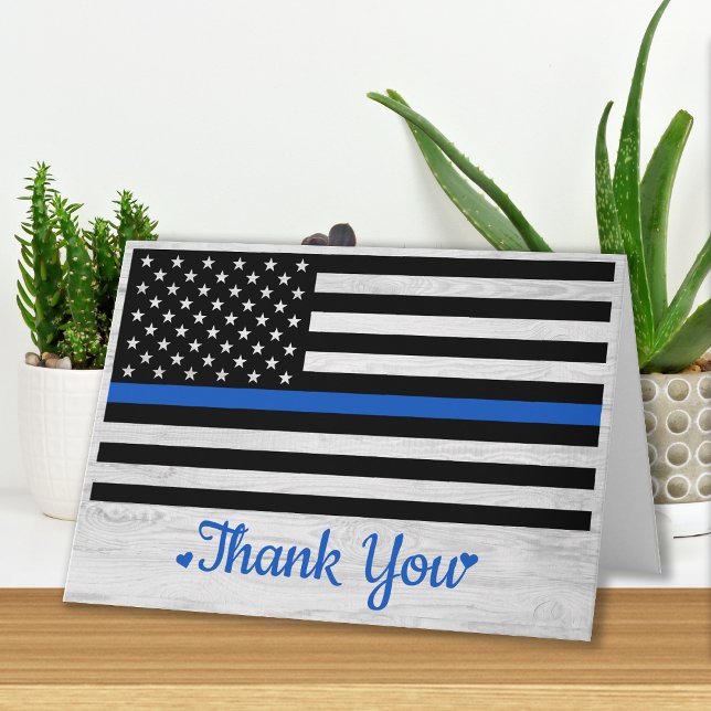 Thin Blue Line Law Enforcement Police Officer Card (Creator Uploaded)