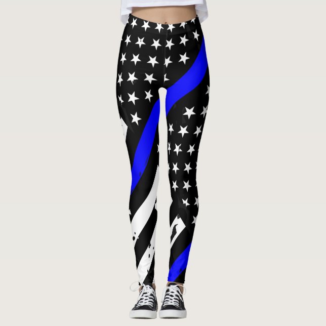 Thin Blue Line Leggings (Front)